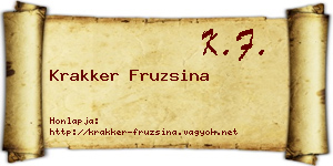 Krakker Fruzsina névjegykártya